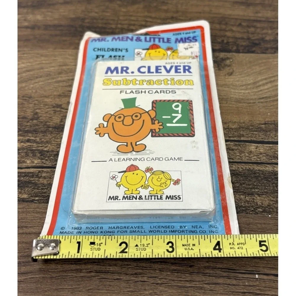 Vintage Mr. Men & Little Miss Subtraction Flags Cards Learning Card Game Clever